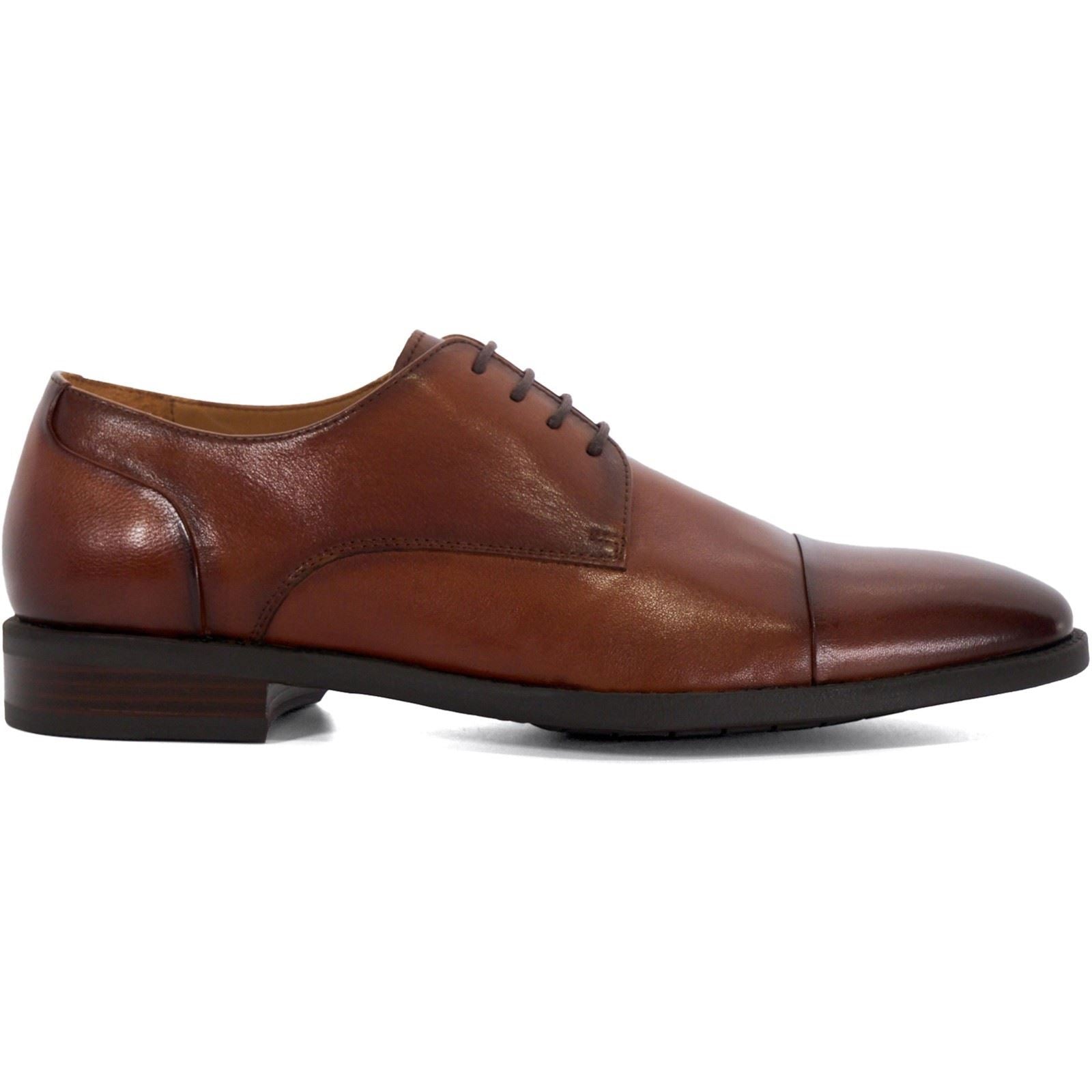 Dune Suffix Leather Men's Dark Tan Lace-Up Shoes