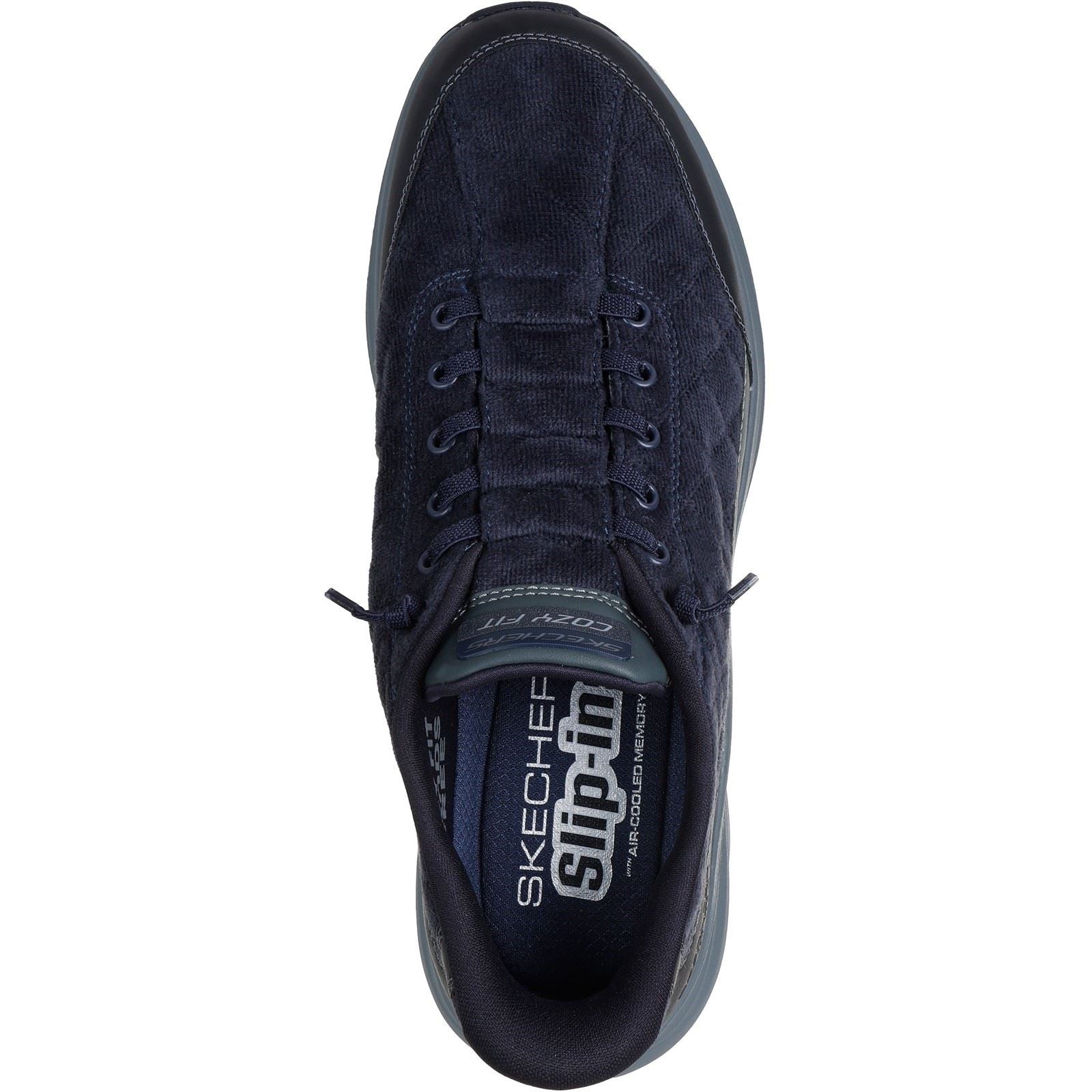 Skechers Contour Foam Cordelux Textile Men's Navy Cozycord/Pu Trainers