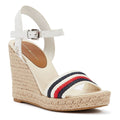 Tommy Hilfiger Corporate Wedge Ecru Women's White Sandal