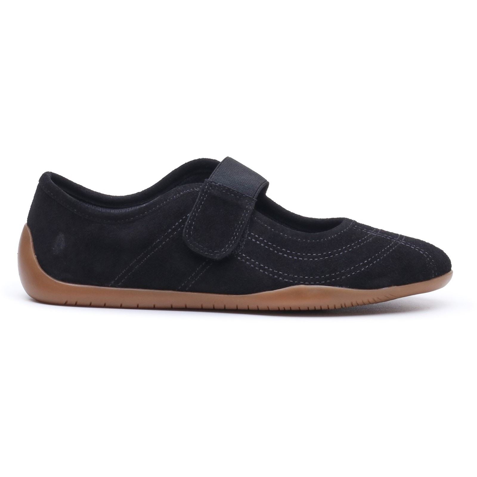 Hush Puppies Juno Suede Sneakerina Leather Women's Black Flats