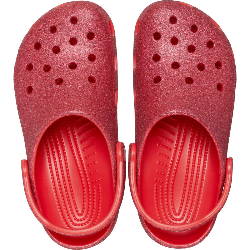 Crocs Classic Glitter Synthetic Cherry Red Clogs