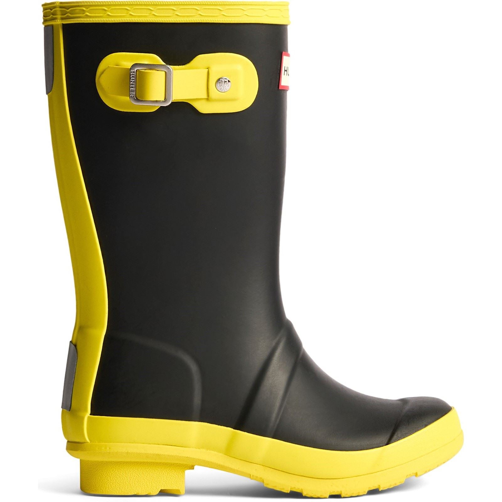 Hunter Junior Originals Boot Rubber Kid's Black/Illuminating Yellow Wellington Boots