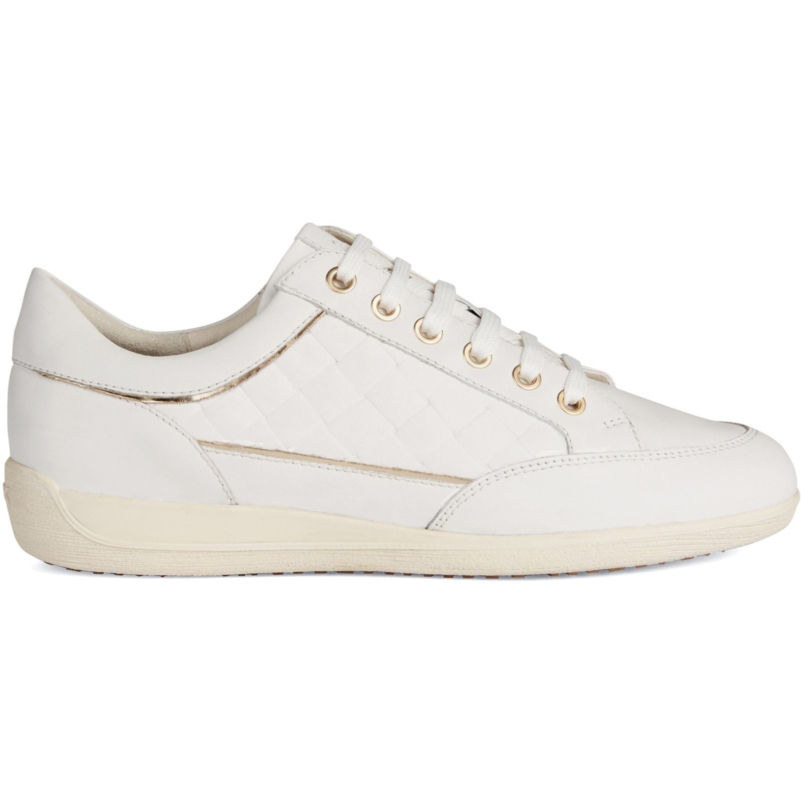 Geox D MYRIA Faux Leather Women's White Trainers