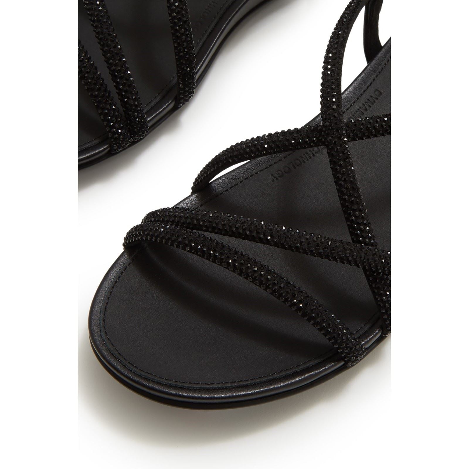 Fitflop Fino Toe-Post Leather Women's All Black Sandals