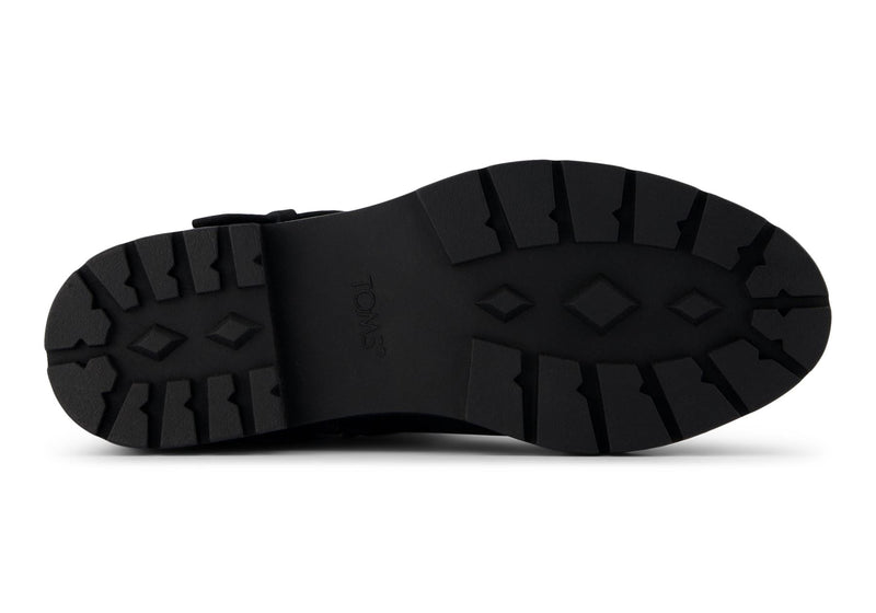 TOMS Ionie Moto Nubuck Leather Women's Black Boots