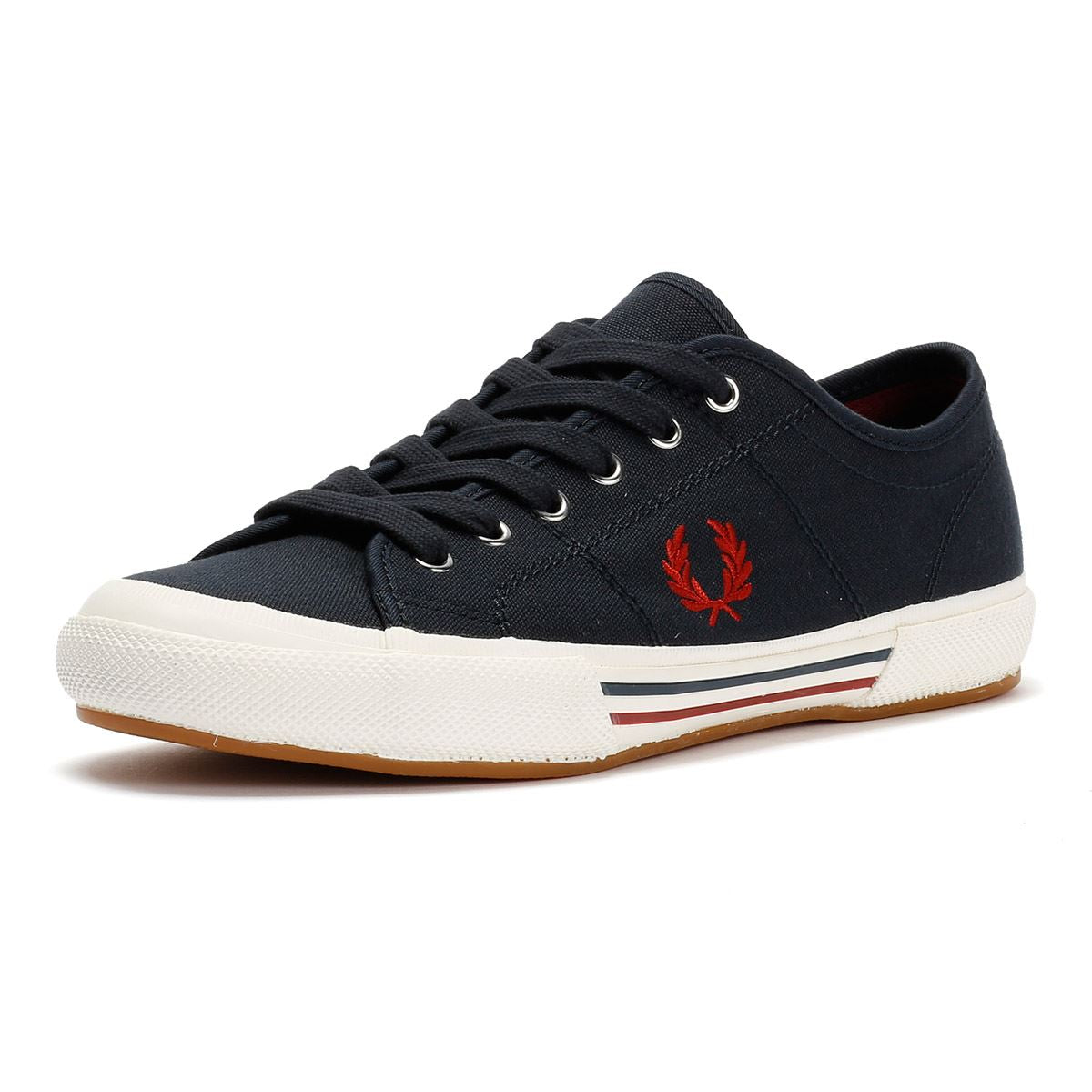 Fred Perry B708 Vintage Tennis Canvas Men's Navy/Red Trainers