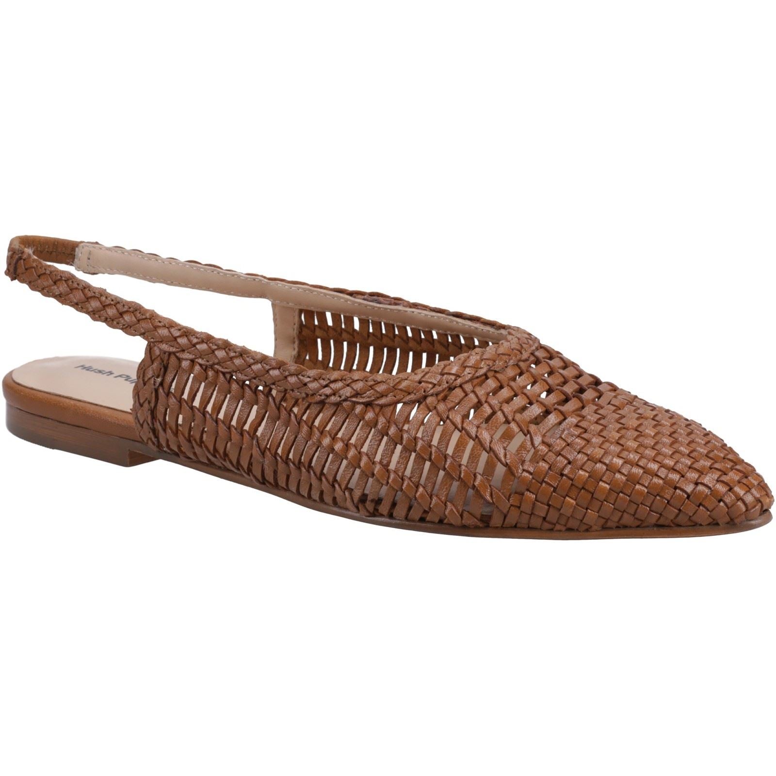 Hush Puppies Dalia Woven Leather Women's Tan Flats