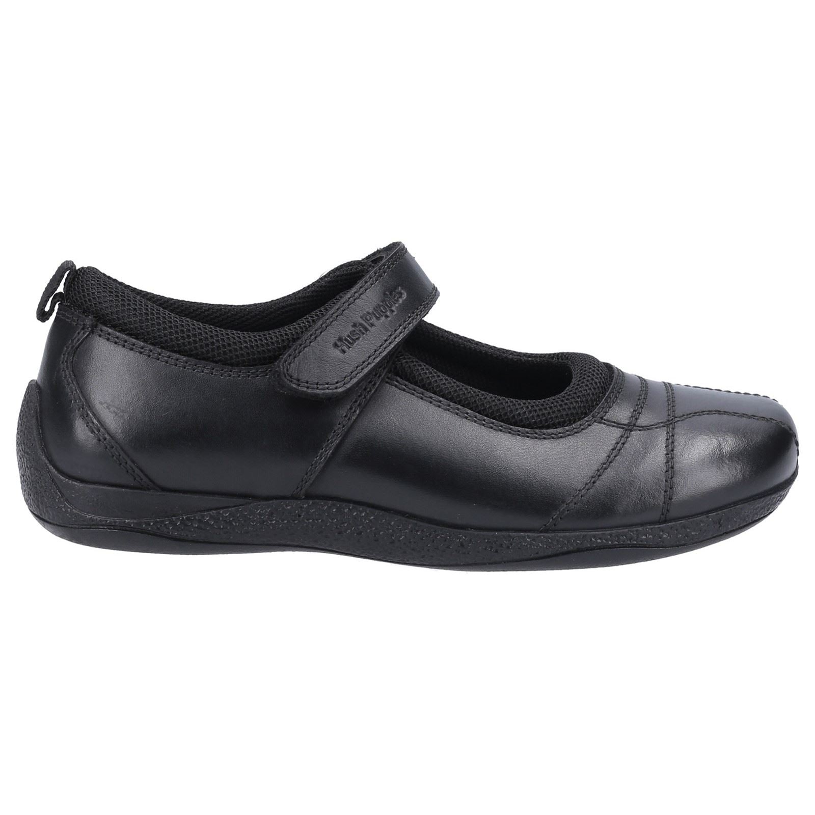 Hush Puppies Clara Junior Girls Black Leather Shoes