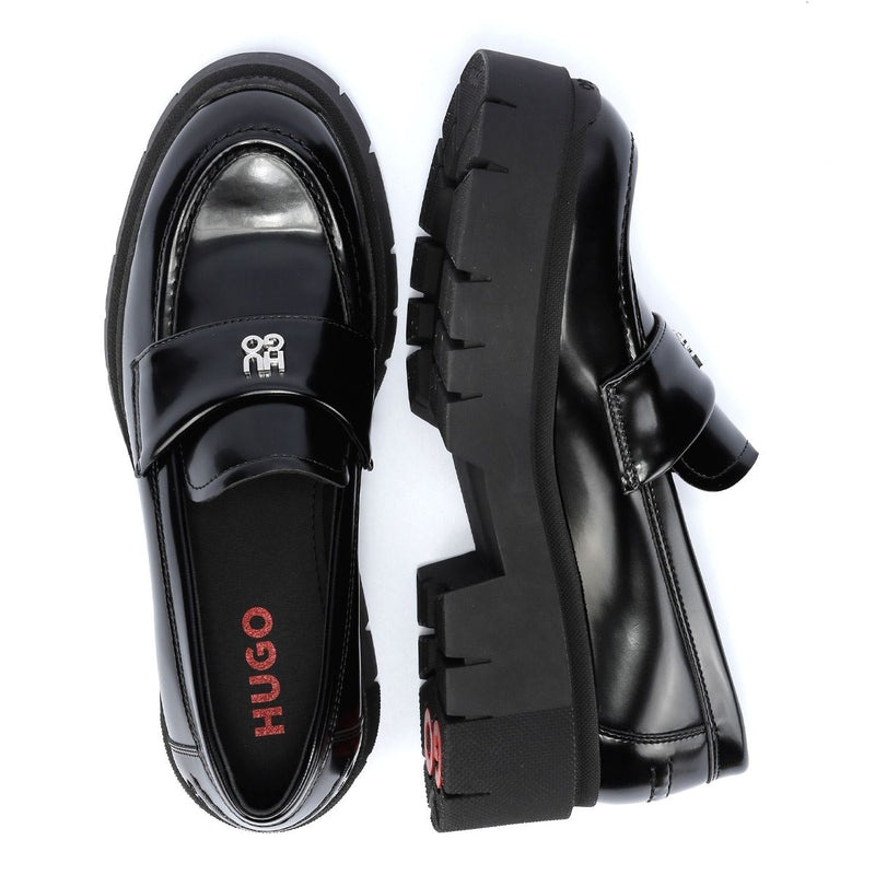Hugo Kris Leather Women's Black Loafers