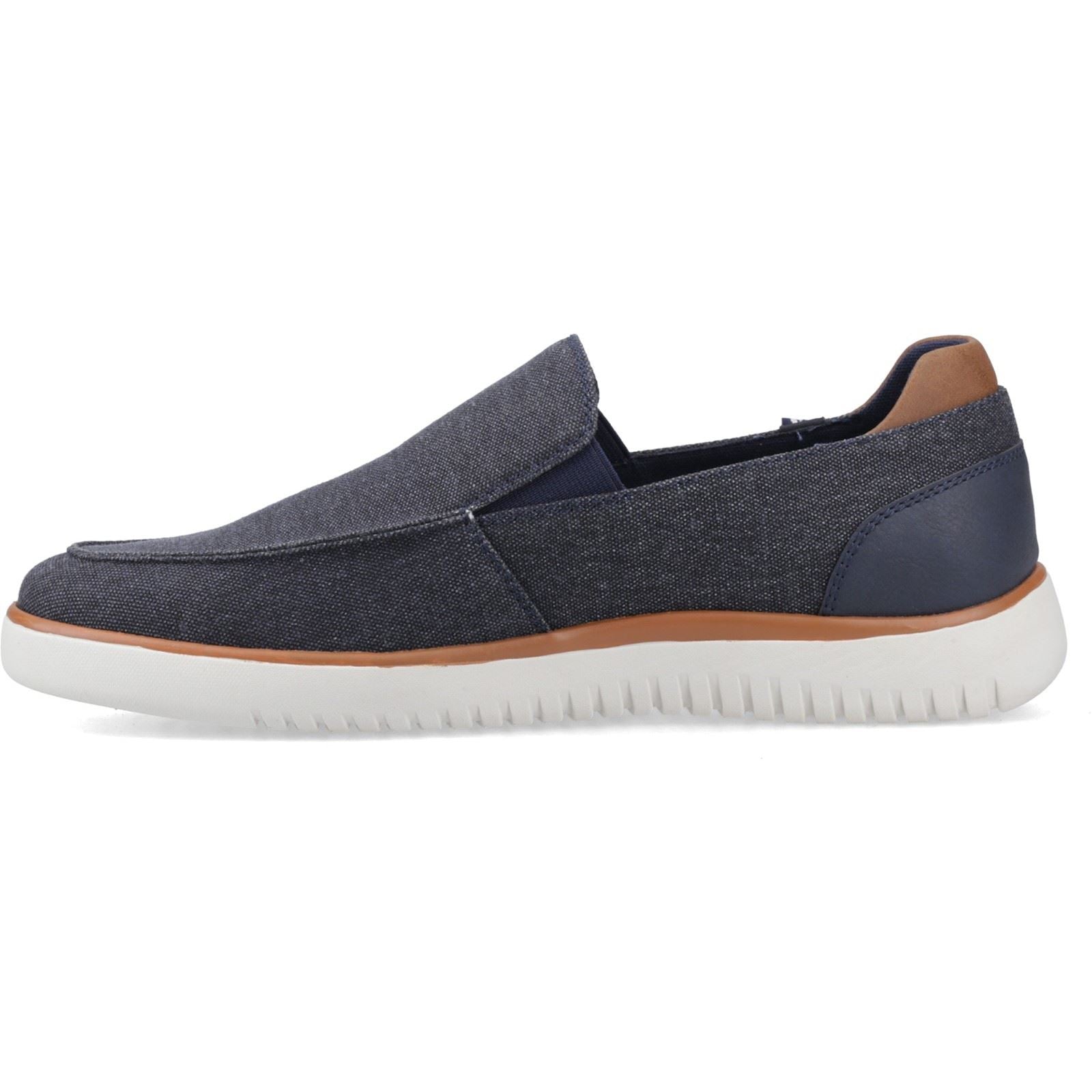 Hush Puppies Damon Slip on Textile Men's Navy Loafers