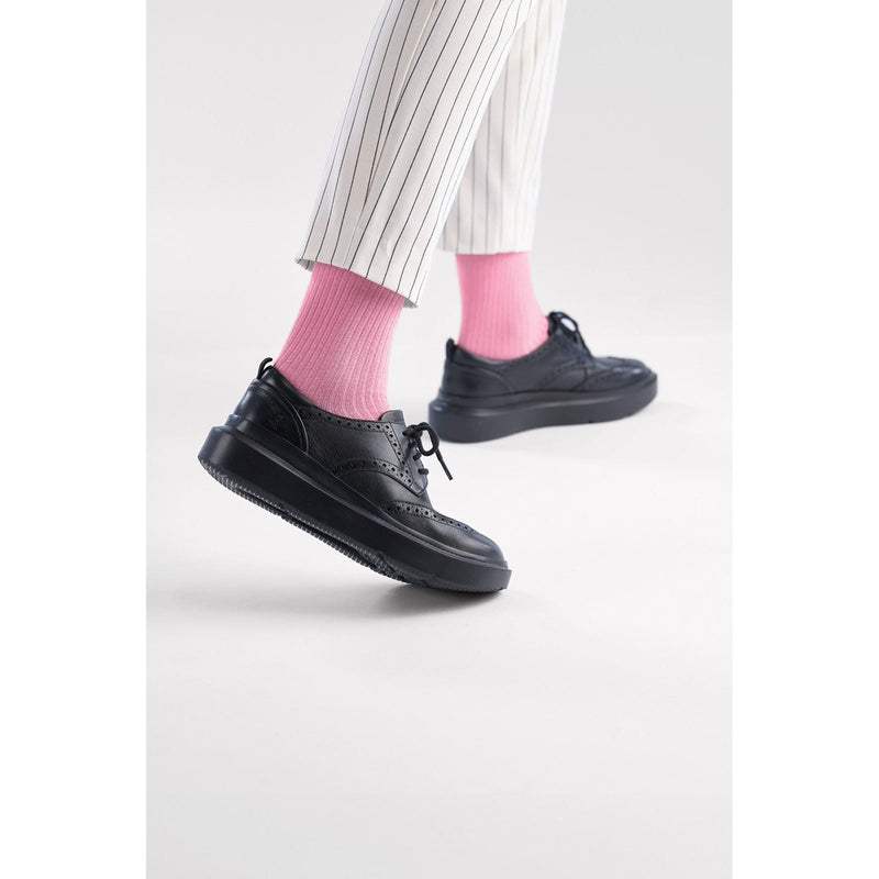 Hush Puppies Joy Leather Women's Black/Black Brogues Shoes