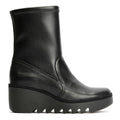Fly London Boik Wedge Stretch Leather Women's Black Boots