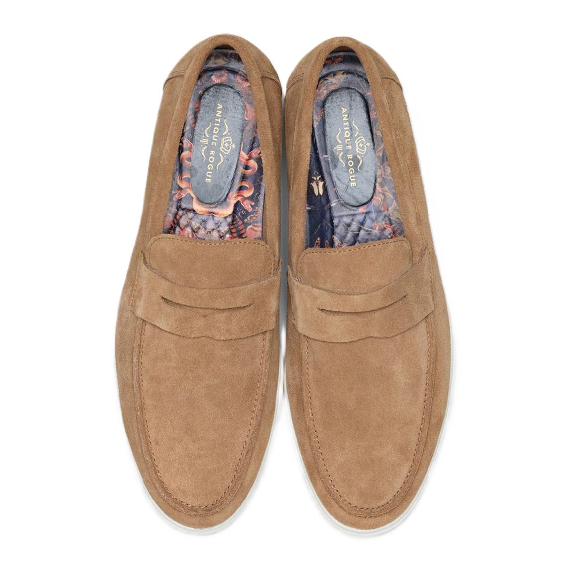 Antique Rogue Anton Suede Men's Stone Loafers