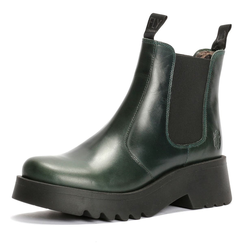 Fly London Medi Leather Women's Petrol Boots