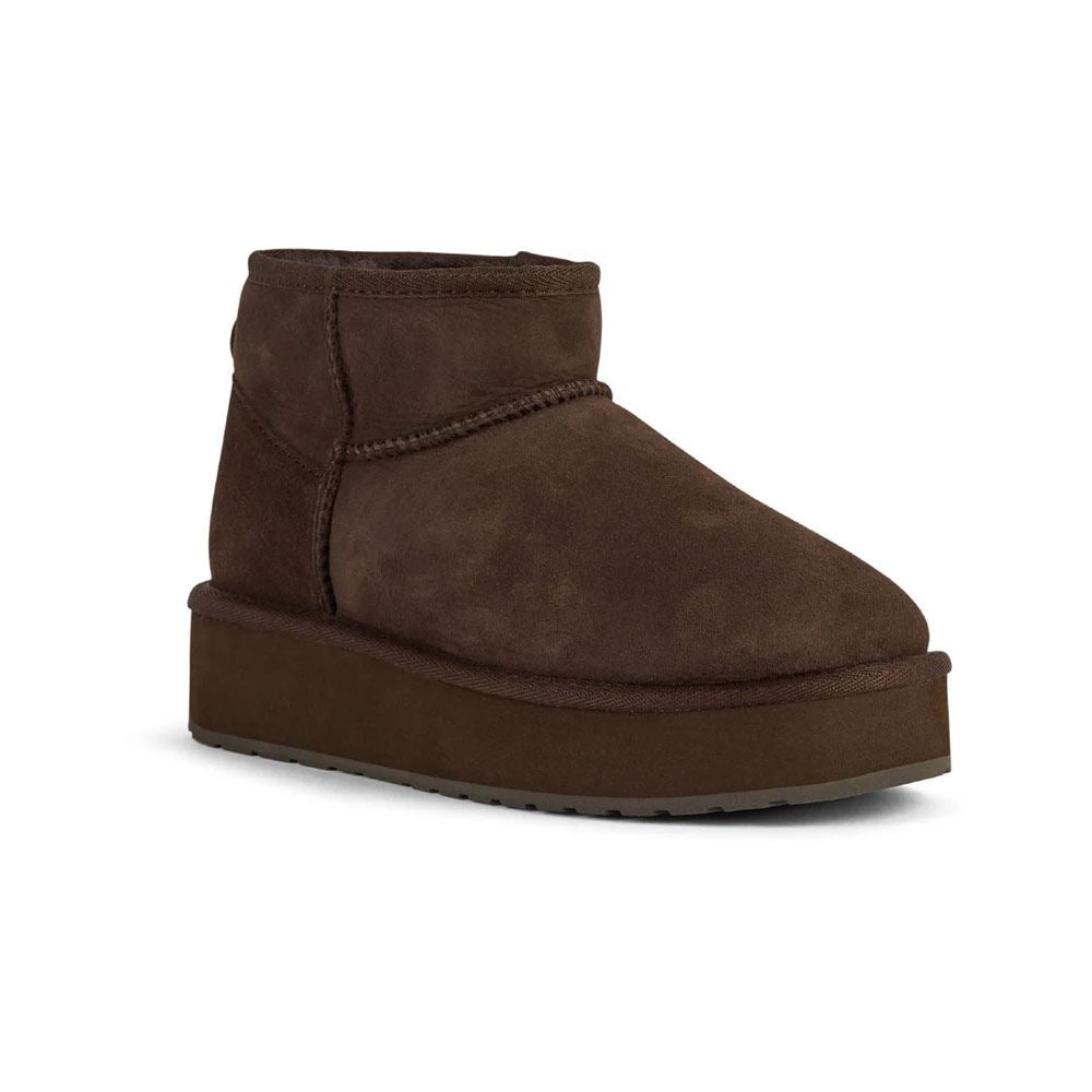 Emu Australia Stinger Micro Flatform 2.0 Sheepskin Women's Chocolate Boots