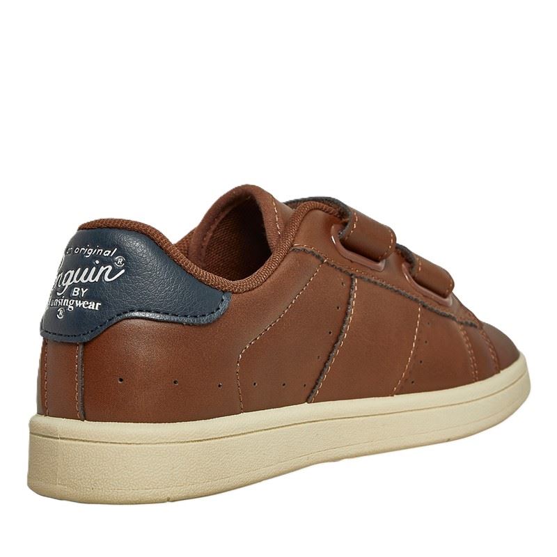 Penguin Junior Marble Tan/Navy Trainers