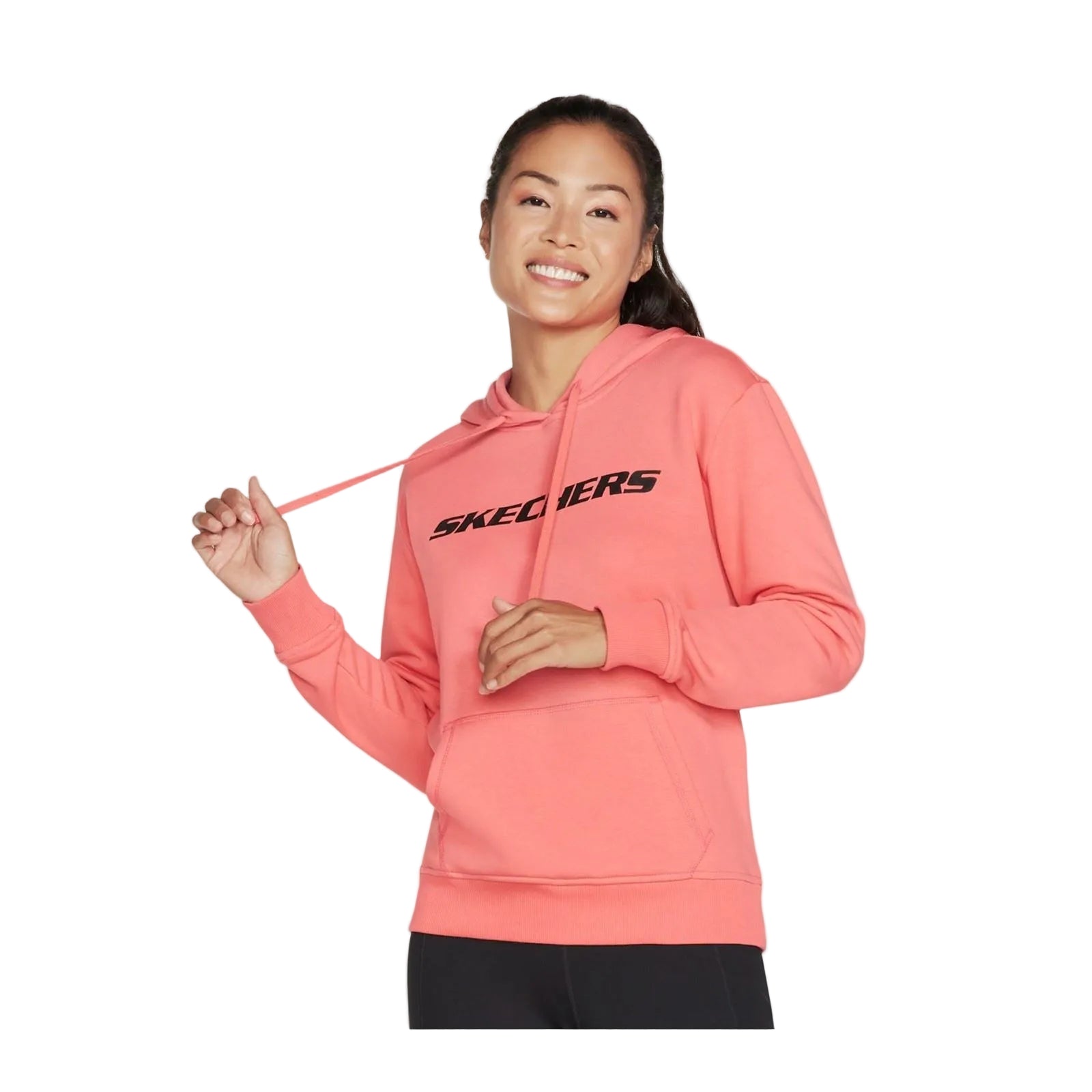 Skechers Performance Heritage Pullover Cotton Women's Peach Hooded Sweatshirt