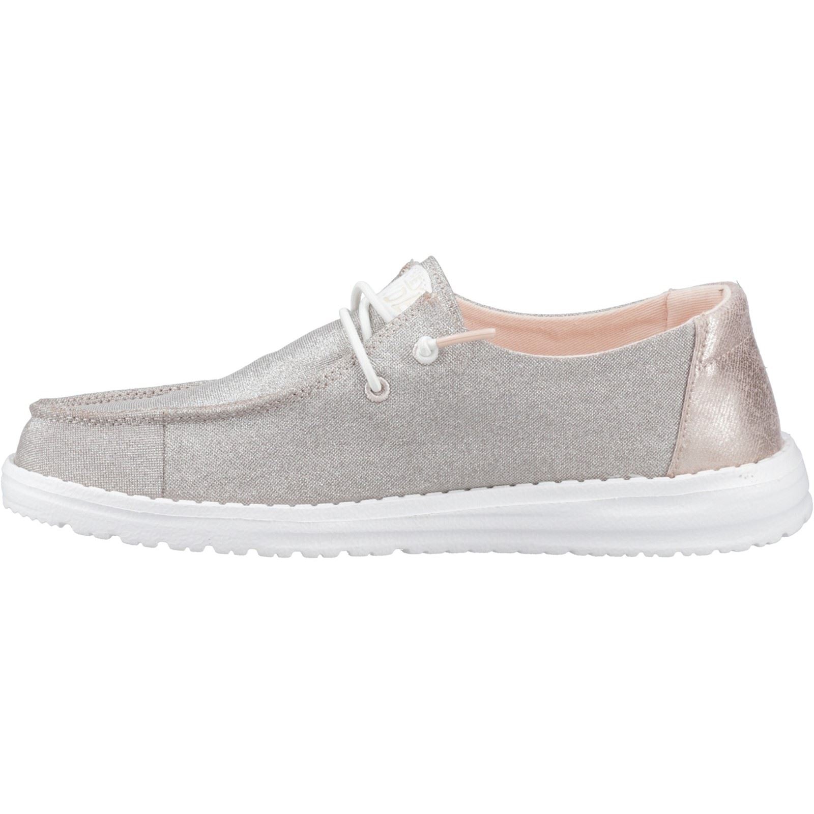 HEYDUDE Wendy Metallic Sparkle Synthetic Women's Rose Gold Loafers