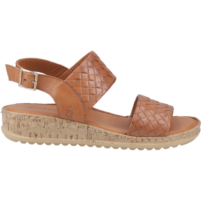 Hush Puppies Ebony Woven Leather Women's Tan Sandals