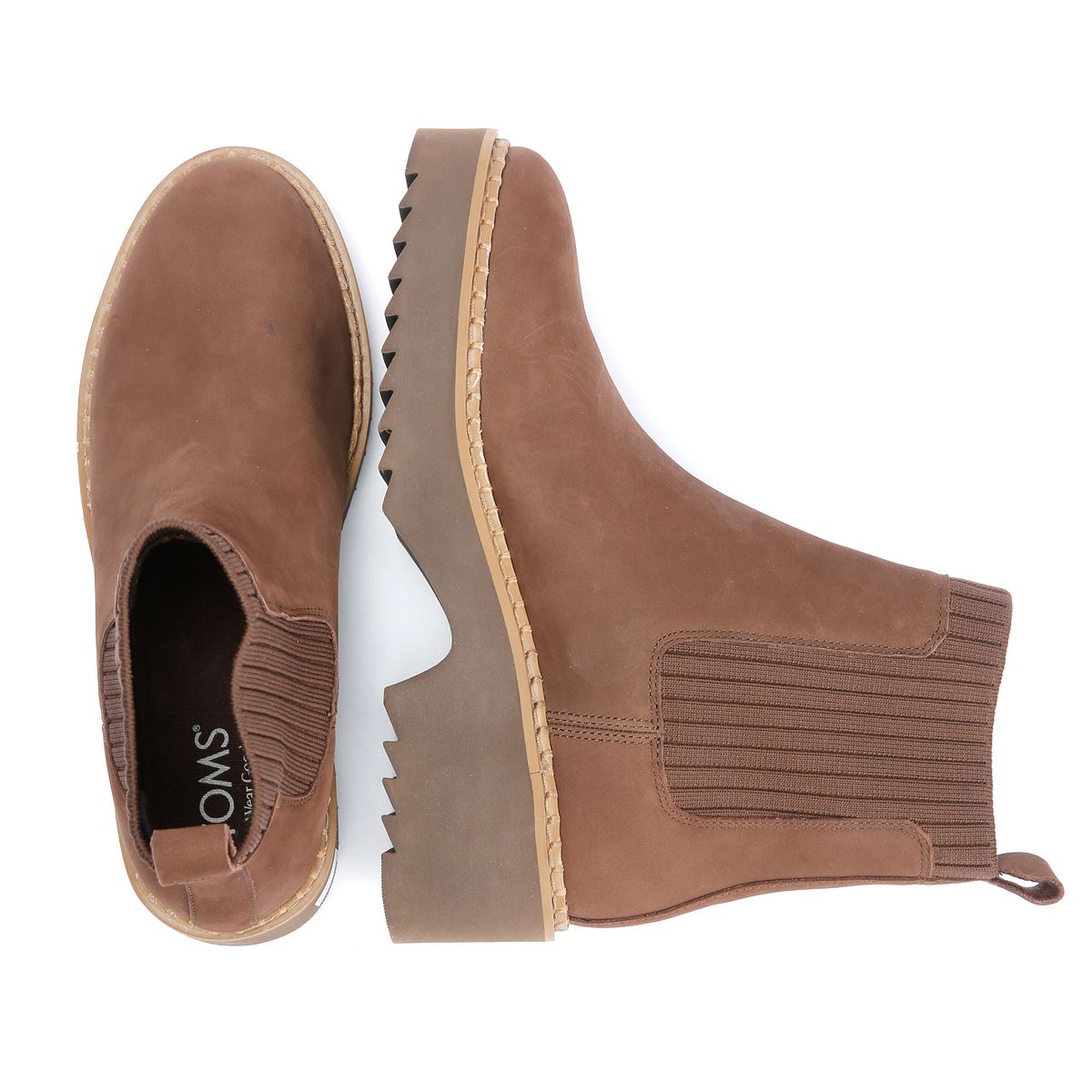 TOMS Millie Nubuck Leather Women's Dark Brown Boots