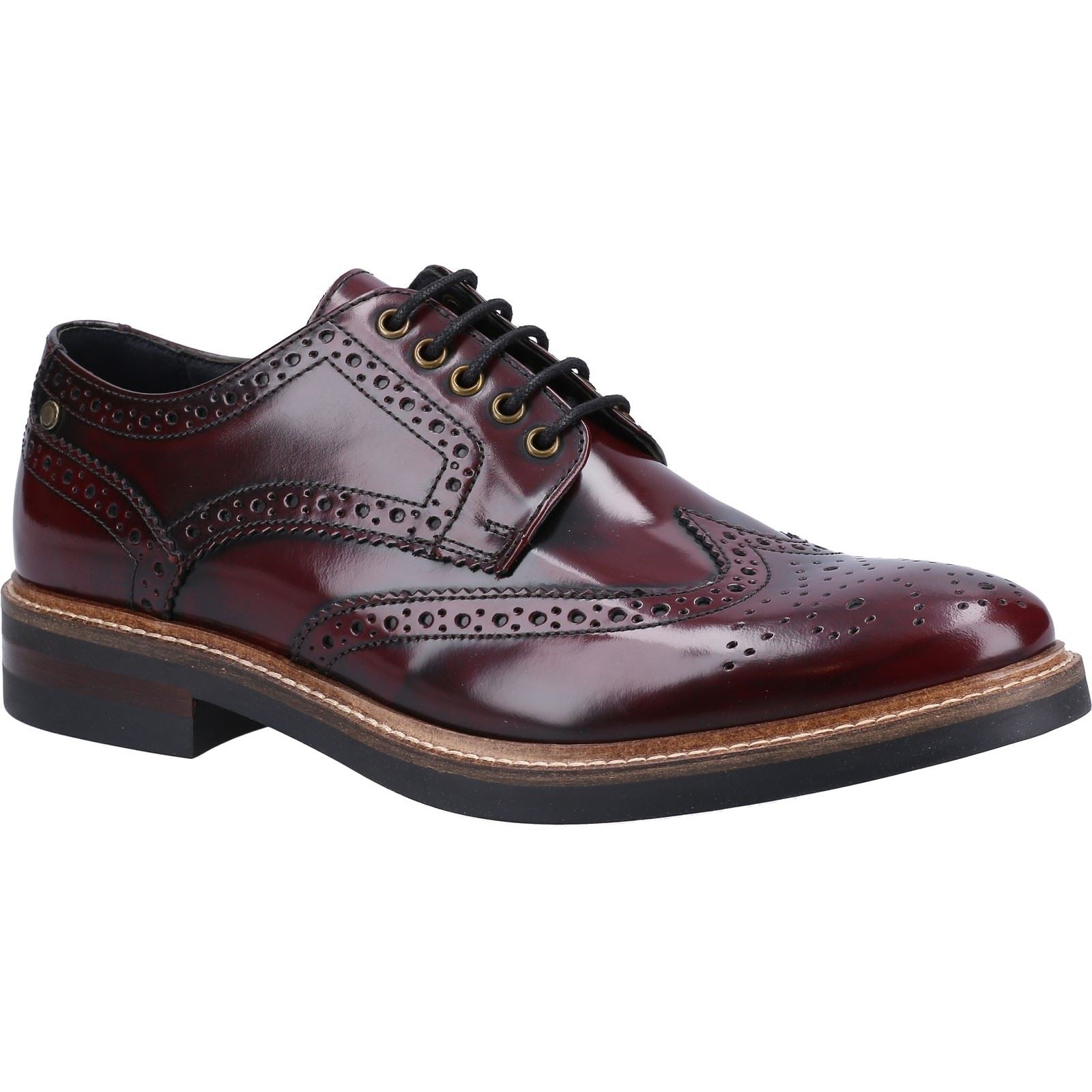 Base London Woburn Excel Leather Men's Bordo Brogues Shoes