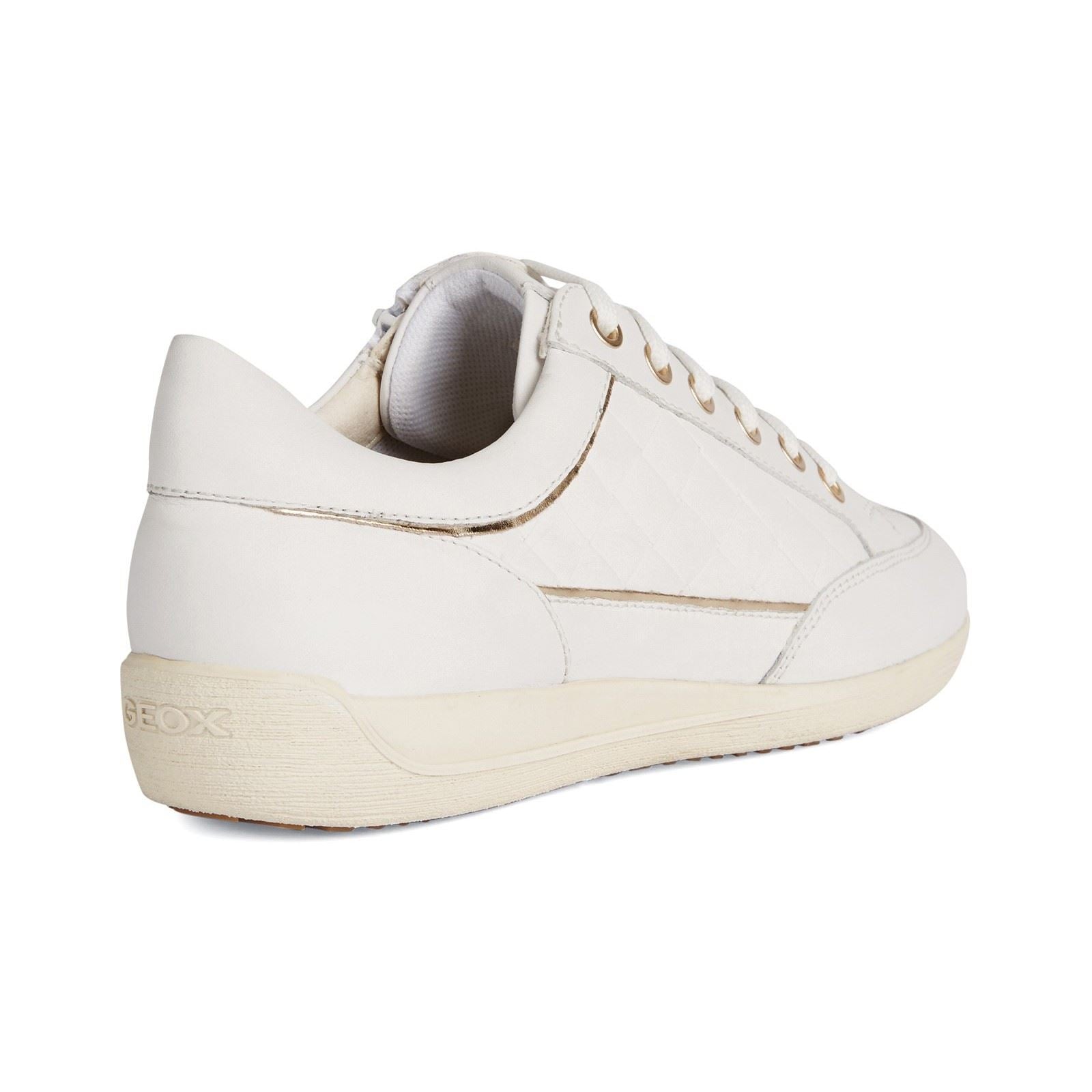 Geox D MYRIA Faux Leather Women's White Trainers