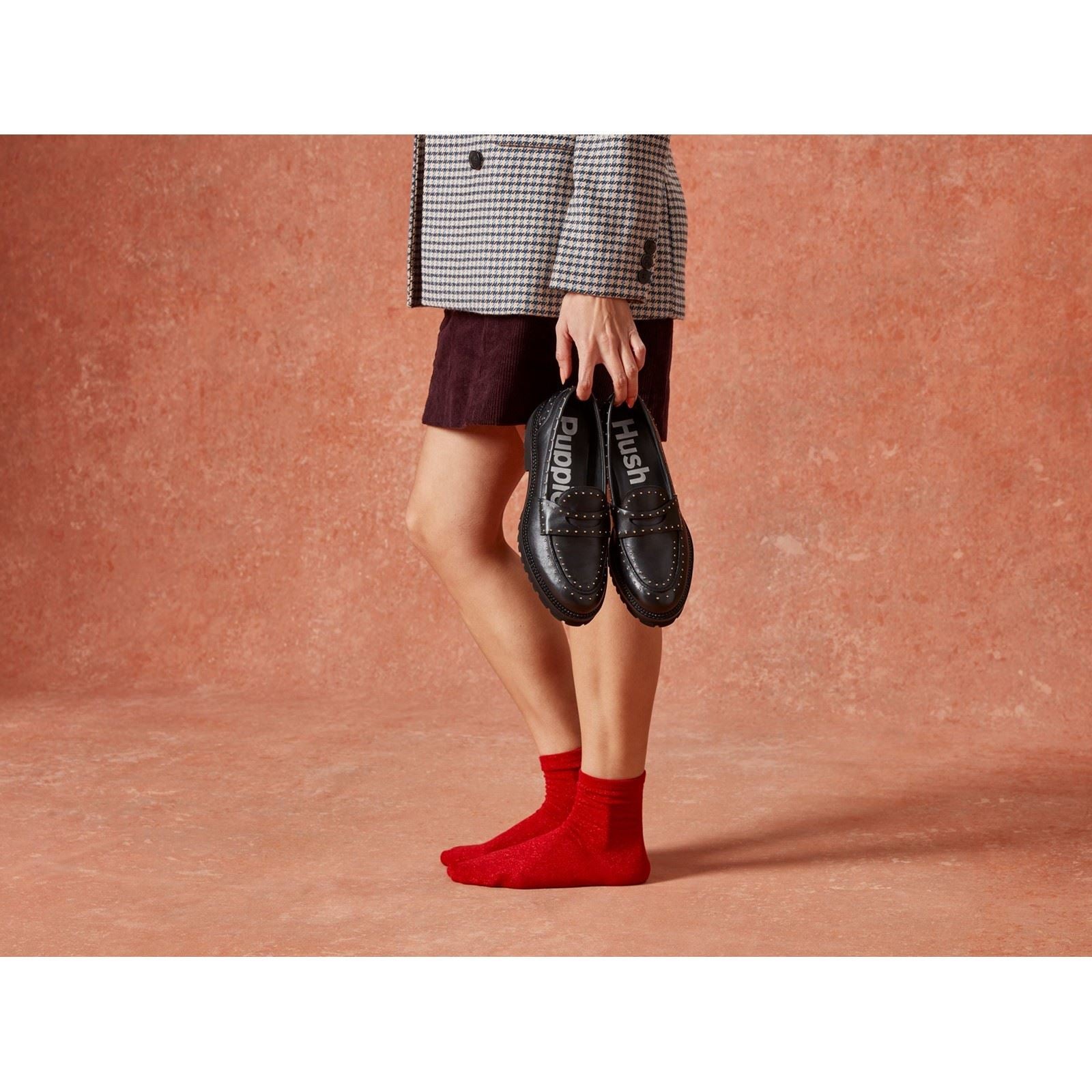Hush Puppies Genie Leather Women's Black Standard Loafers