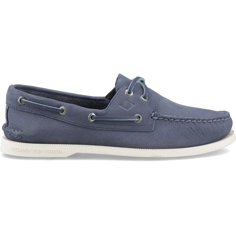 Sperry Authentic 2 Eye Leather Men's Dark Blue Boat Shoes