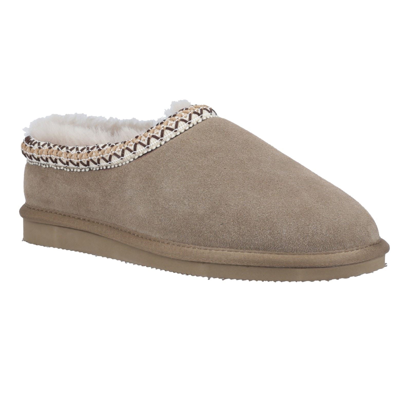 Cotswold Foxmoor Leather Women's Taupe Slippers