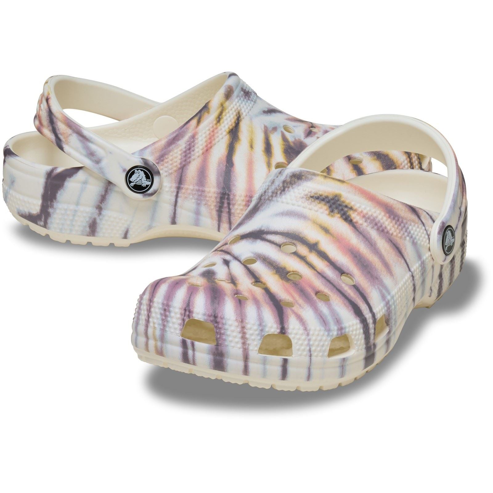 Crocs Classic Tie Dye Clog Thermoplastic Women's Chalk/Multi Clogs