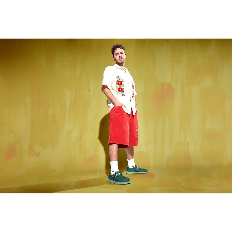 HEYDUDE Wally Canvas 100% Cotton Men's Duck Green/Iceberg Green Moccasins Shoes