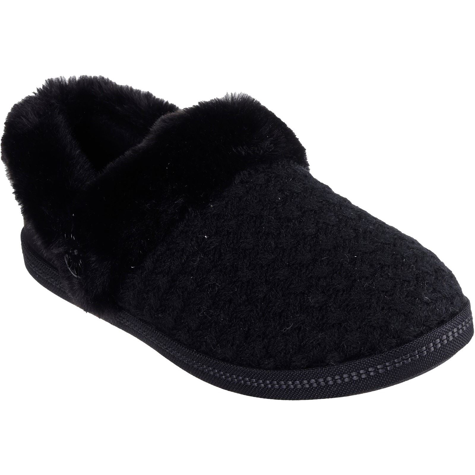 Skechers Cozy Campfire Frosty Promise Synthetic Women's Black Slippers