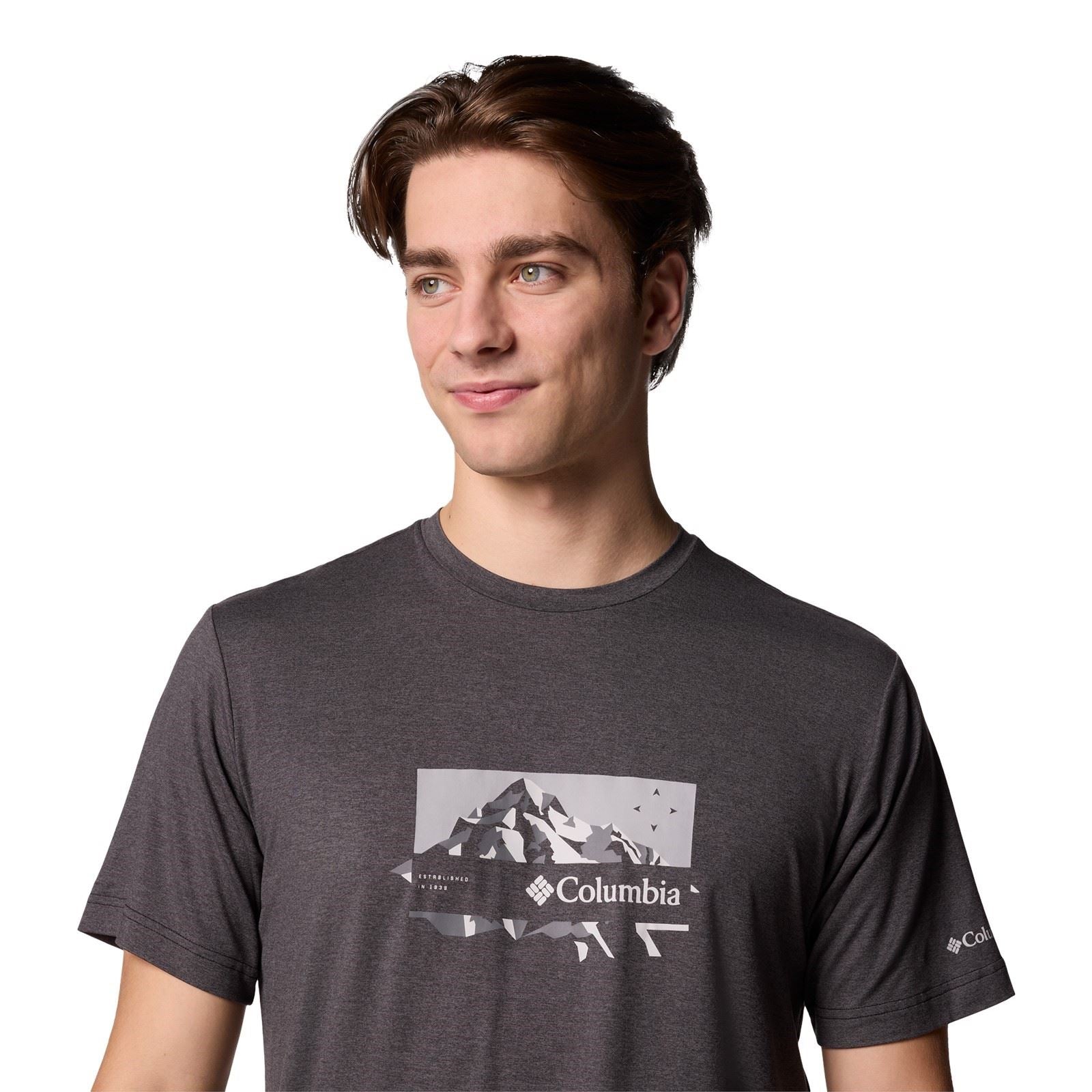 Columbia Kwick Hike Graphic SS Tee Polyester Men's Black Short Sleeve T-Shirts