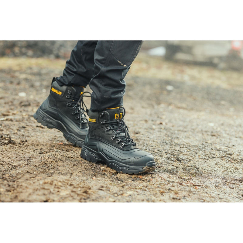 Caterpillar Typhoon SBH Rubber/Leather Black Safety Boots