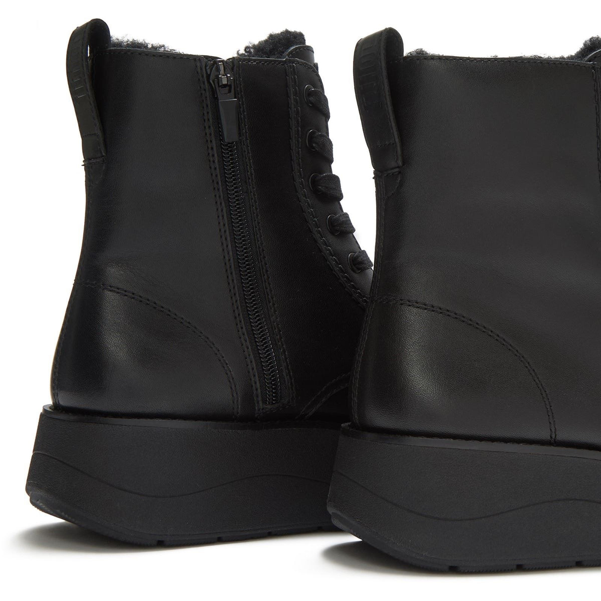 Fitflop Gen-FF Roam Shearling Leather Women's All Black Boots