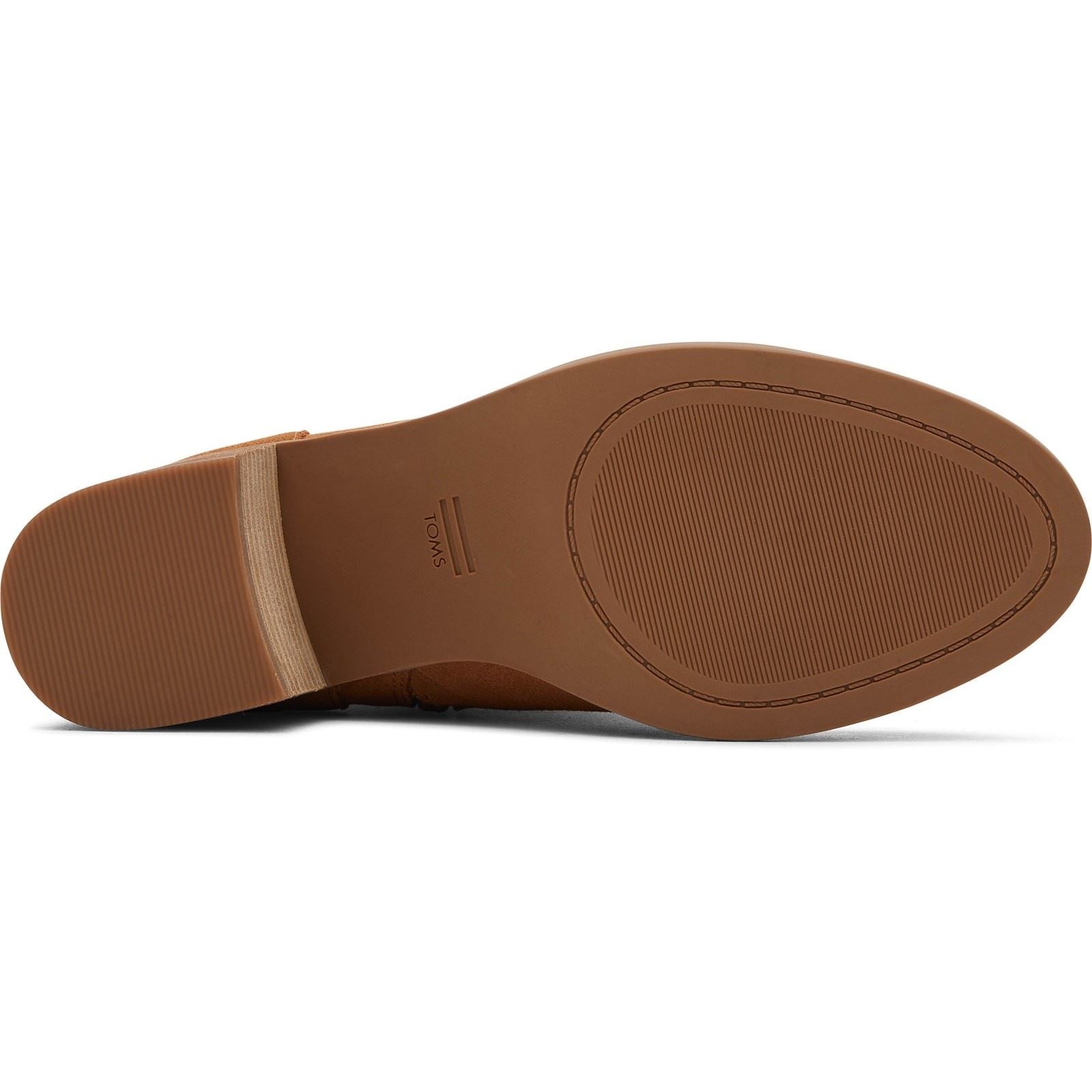 TOMS Evelyn Leather Women's Tan Heeled Ankle Boots