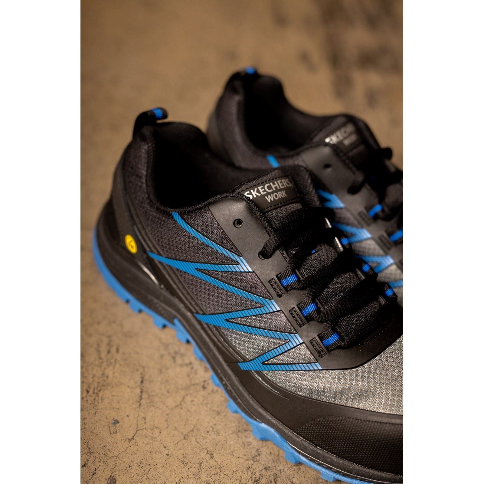 Skechers Workwear Puxal Textile Men's Black/Blue Safety Trainers