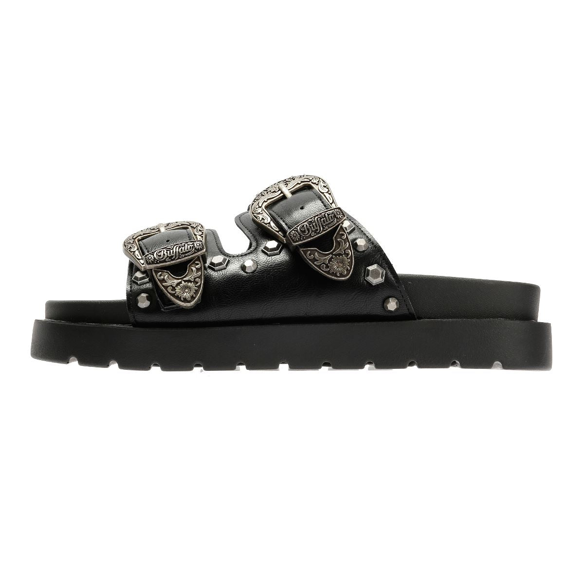 Buffalo Raya Ari West Leather Women's Black Sandals