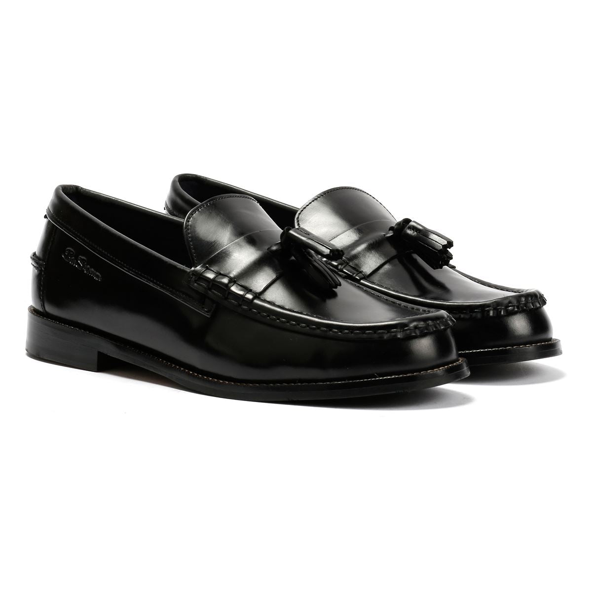 Ben Sherman Sid Brush Off Leather Men's Black Tassel Loafers