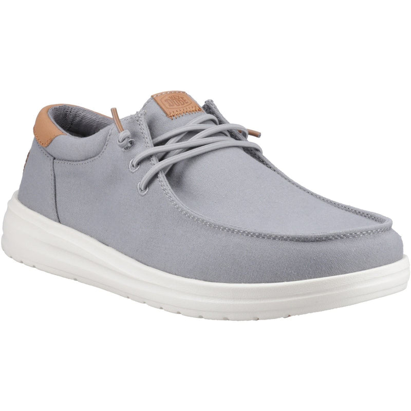 HEYDUDE Paul Canvas Cotton Men's Monument Grey Moccasins Shoes