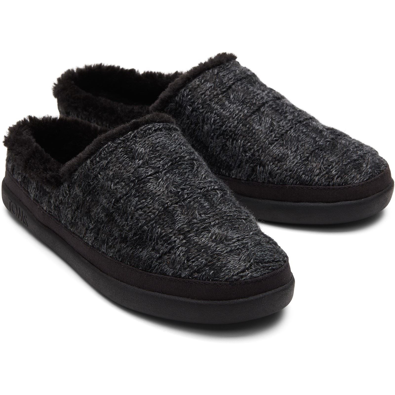 TOMS Sage Polyester Blend Women's Black Slippers