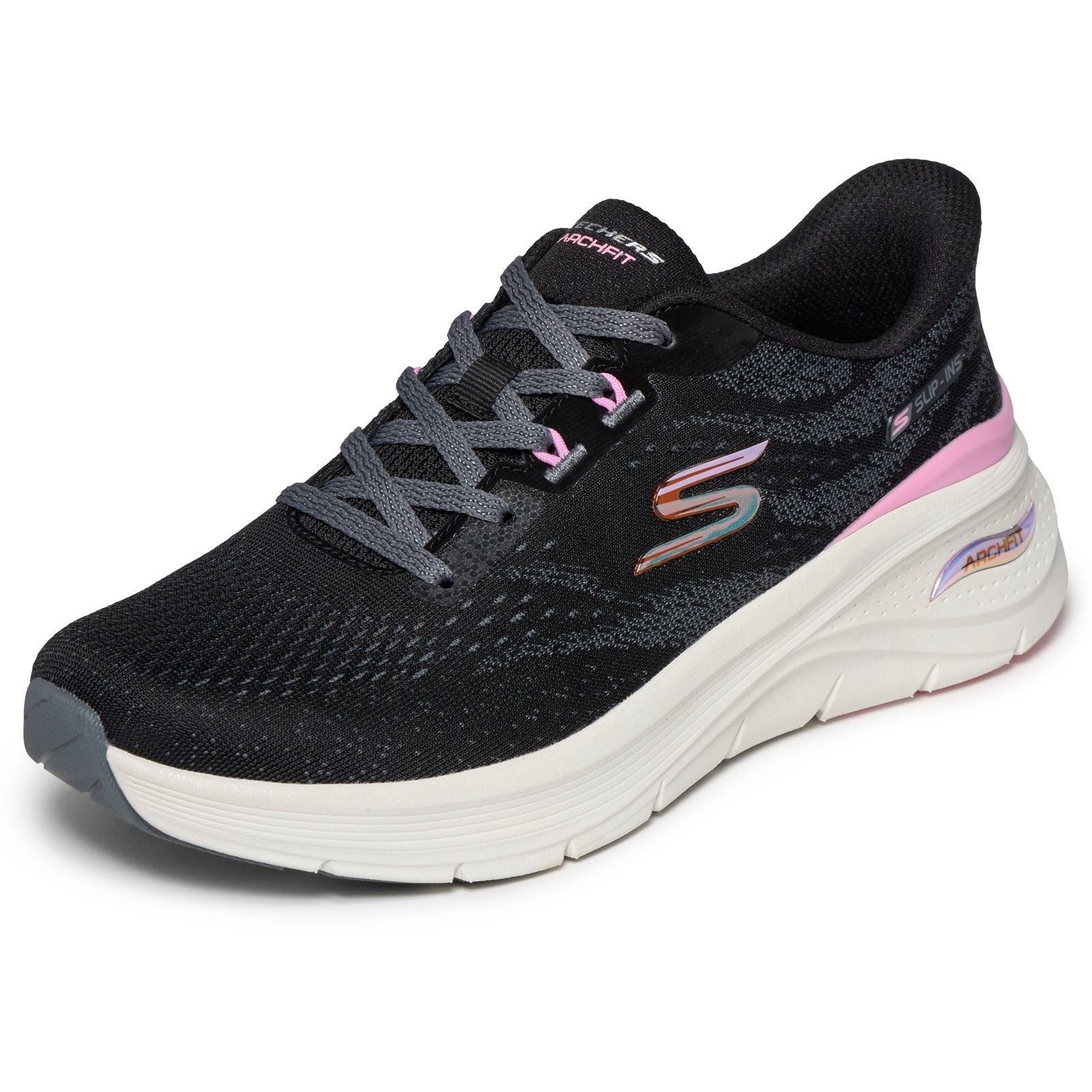 Skechers Arch Fit 3.0 Textile Women's Black Mesh/Multi Trim Trainers
