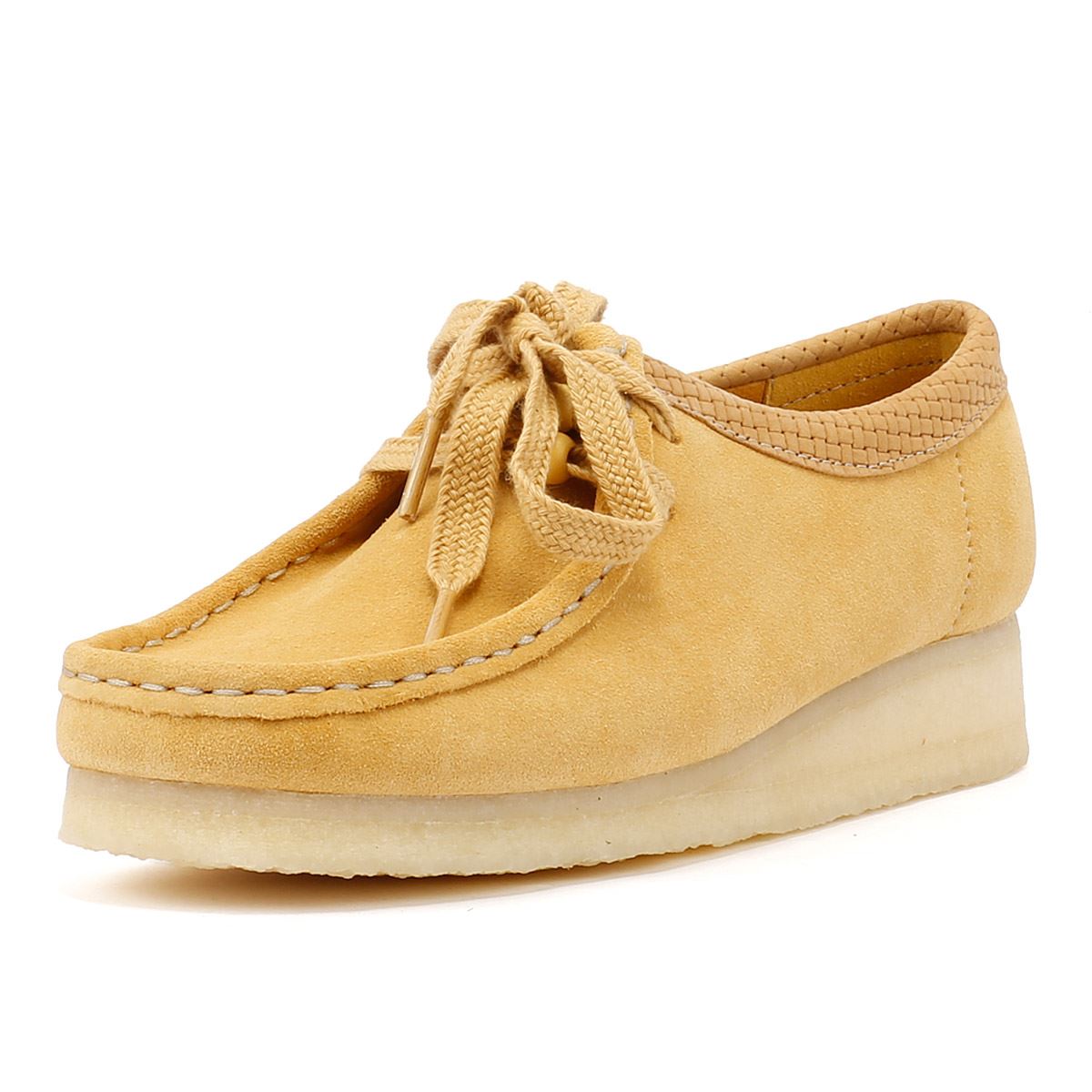 Clarks Originals Wallabee Suede Women's Golden Tan Shoes - Image 3