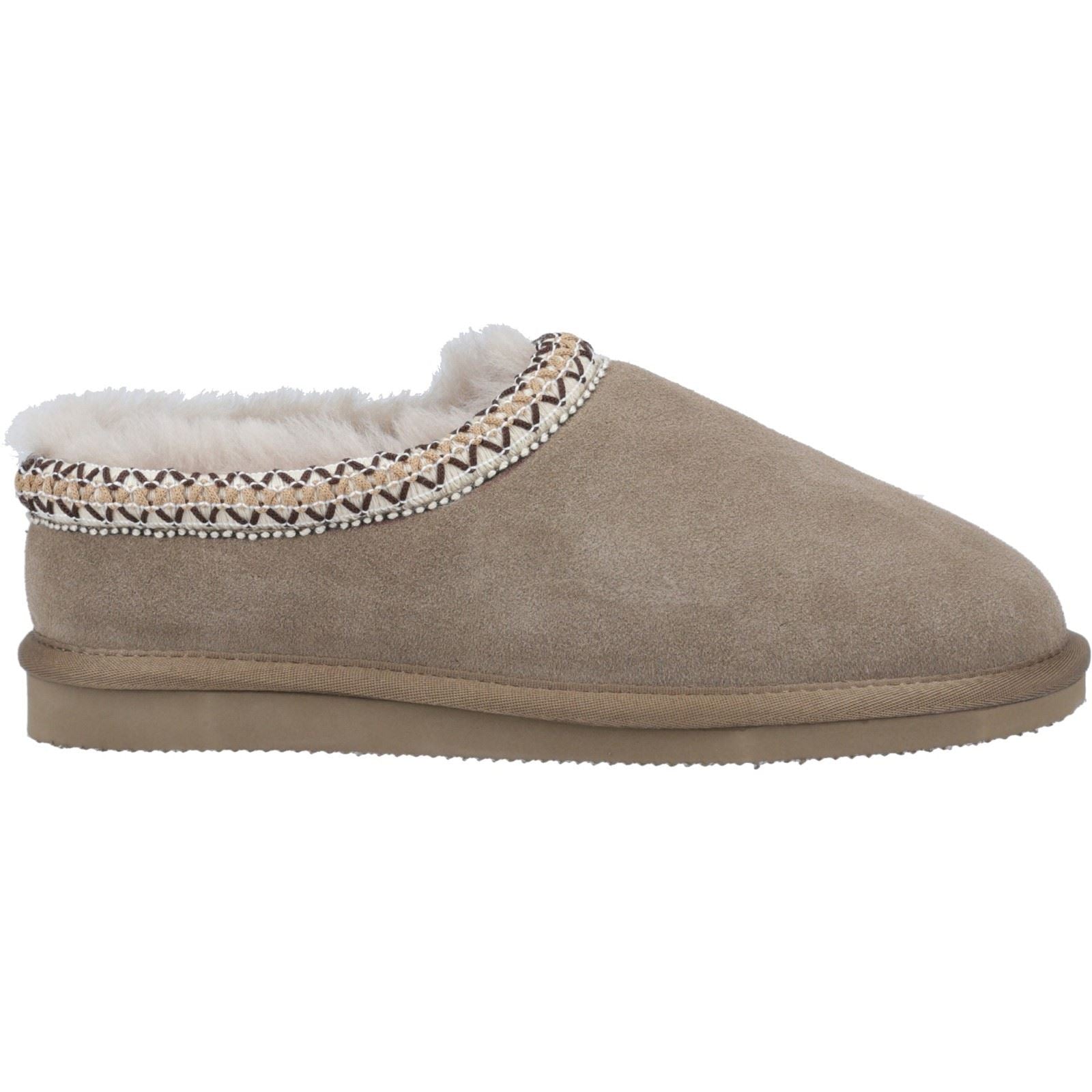 Cotswold Foxmoor Leather Women's Taupe Slippers