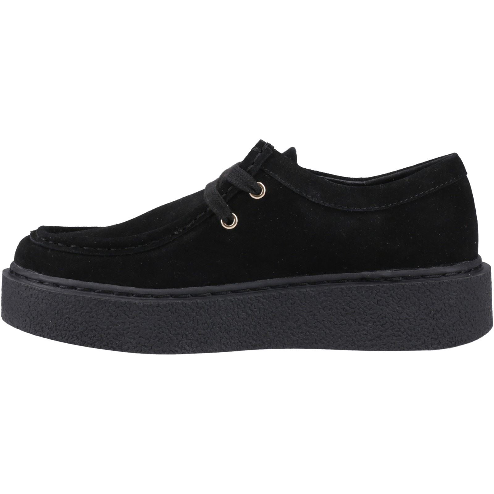 Hush Puppies Bridie Suede Leather Women's Black Moccasins Shoes