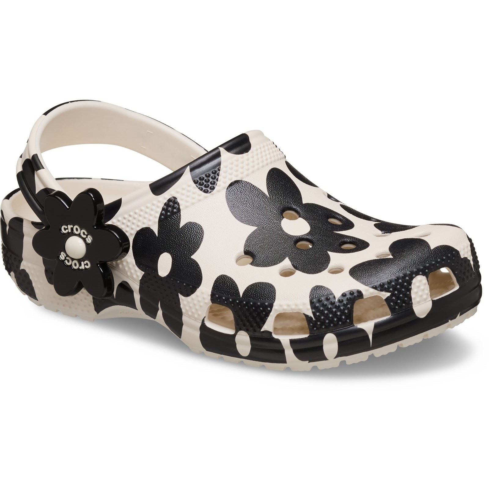 Crocs Classic Pop Petals EVA Girl's Summit White/Black Casual Shoes - Clogs
