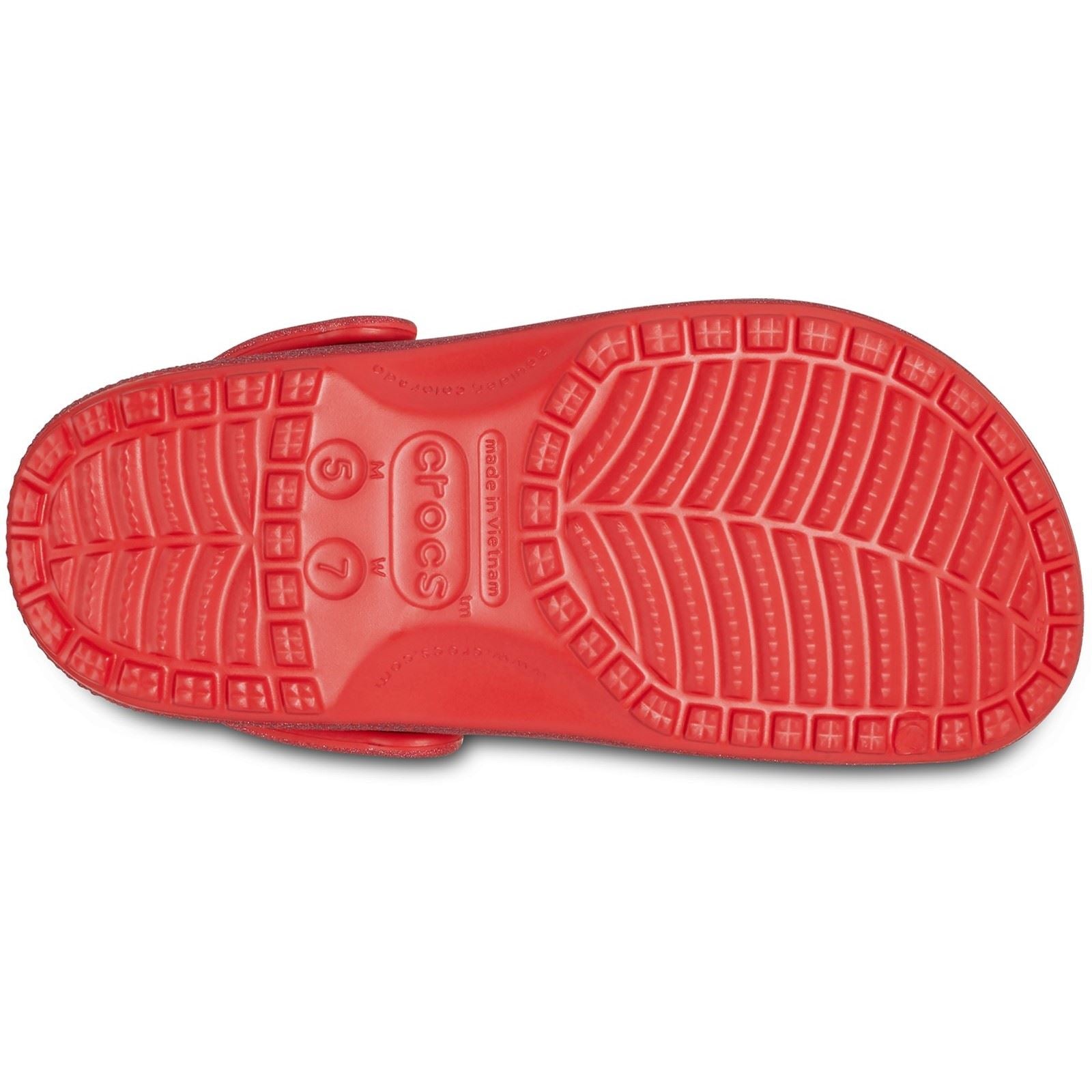 Crocs Classic Glitter Synthetic Cherry Red Clogs