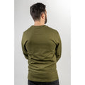 Caterpillar Trademark Banner Long Sleeve Cotton Men's Green T-Shirt