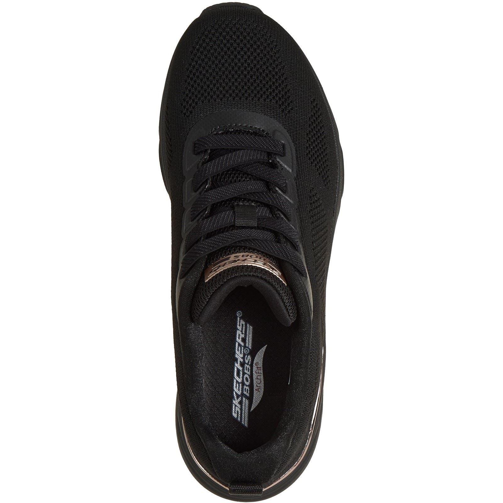 Skechers BOBS Arch Fit Elev8 Textile Women's Black Engineered Knit Trainers