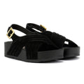 Desert Fleur Sparks Suede Women's Black Sandals